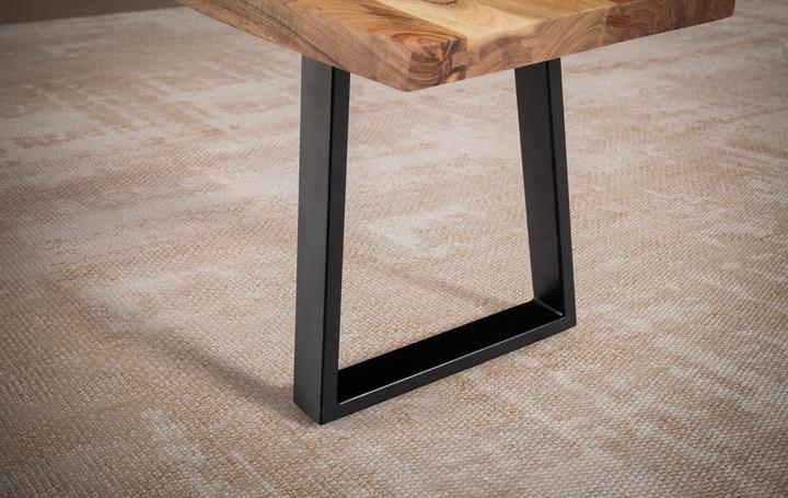 Actual product image FineBuy Dining room bench Acacia solid wood dining bench Tree edge kitchen bench (40 cm)