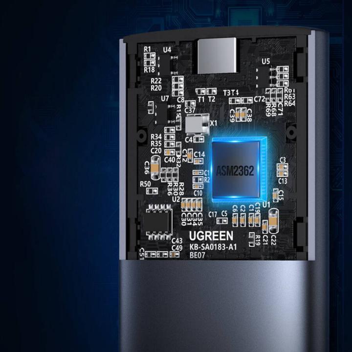 Productafbeelding Ugreen CM400 M.2 SSD behuizing, NVMe, SATA, 10Gbps, USB-C (Grijs) (M.2)