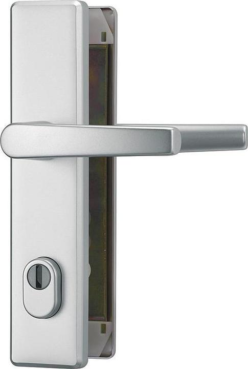 Abus HLZS814 F2 EK Schutzbeschlag eckig DG, silber (Türgriff)