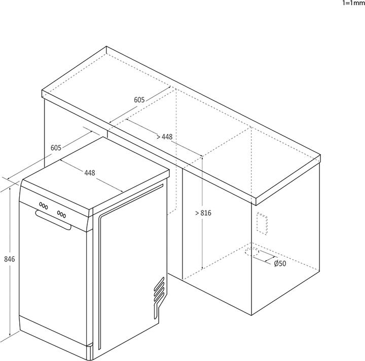 Actual product image Candy Rapidò CF0C7SB0FX Freestanding dishwasher 45