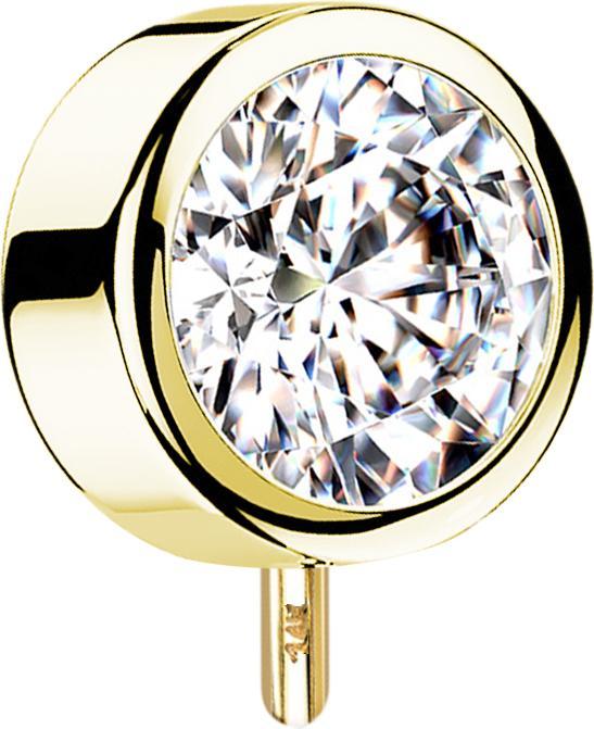 Immagine prodotto Star Piercing Disco senza fili in oro 14k con cristalli in argento (Oro 14k, senza ottone)