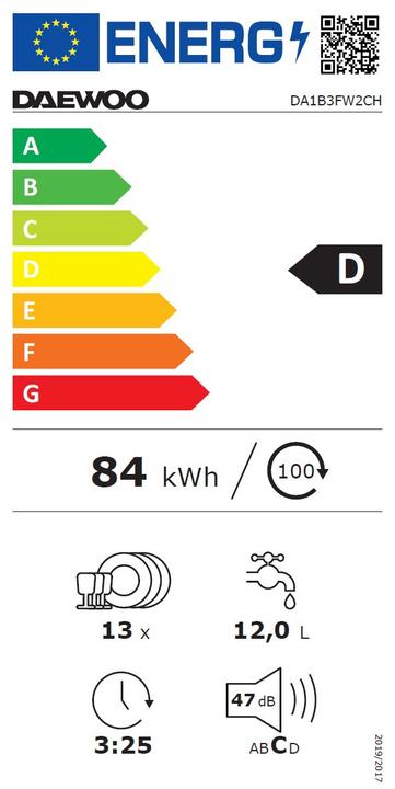 Label énergétique Daewoo DA1B3FW2CH