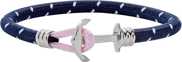 Paul Hewitt Anchor Bracelet Phrep Lite Silver Nylon Navy Blue White Light Pink M (18 cm, Nylon)
