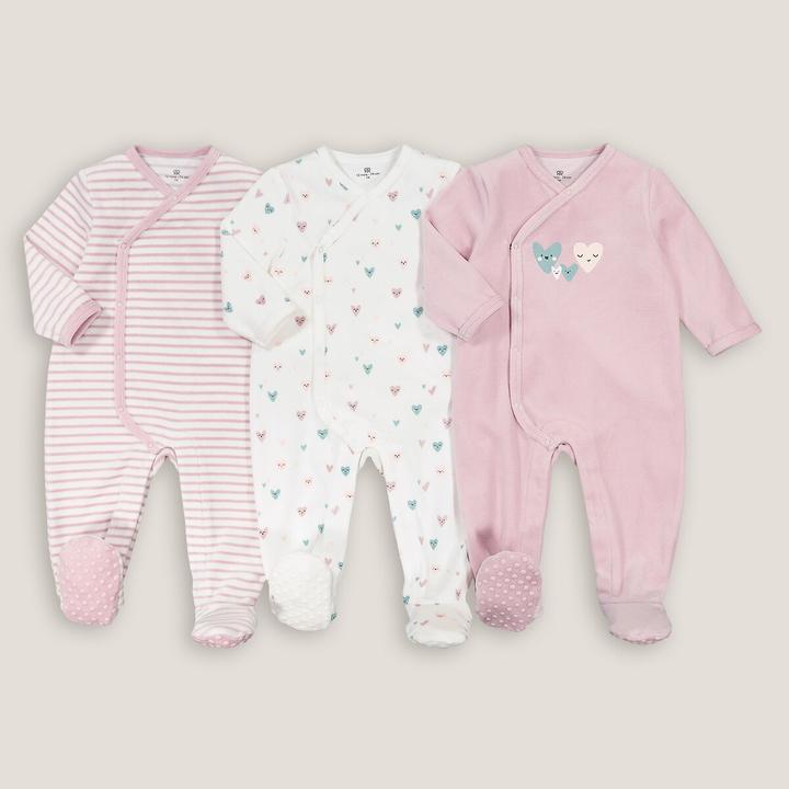 Produktbild La Redoute Collections 3er-Pack Samt-Strampler (80)