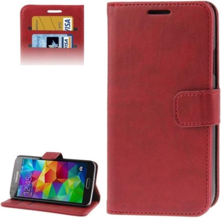 Produktbild König Design Schutzhülle Handytasche (Flip Quer) für Handy Samsung Galaxy S5 / S5 Neo Rot (Samsung Galaxy S5 Neo, Samsung Galaxy S5)