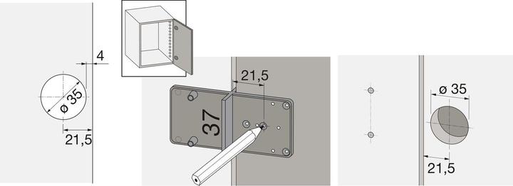 Image du produit Hettich Ankrn-Schablone (Plaque perforée, 1 pcs)