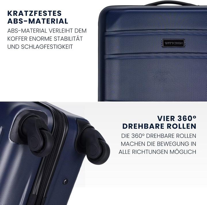 Immagine prodotto Wittchen Globe Line Modern (XXL, Blu) (98 l, Bagaglio a mano (fino a 50 litri))