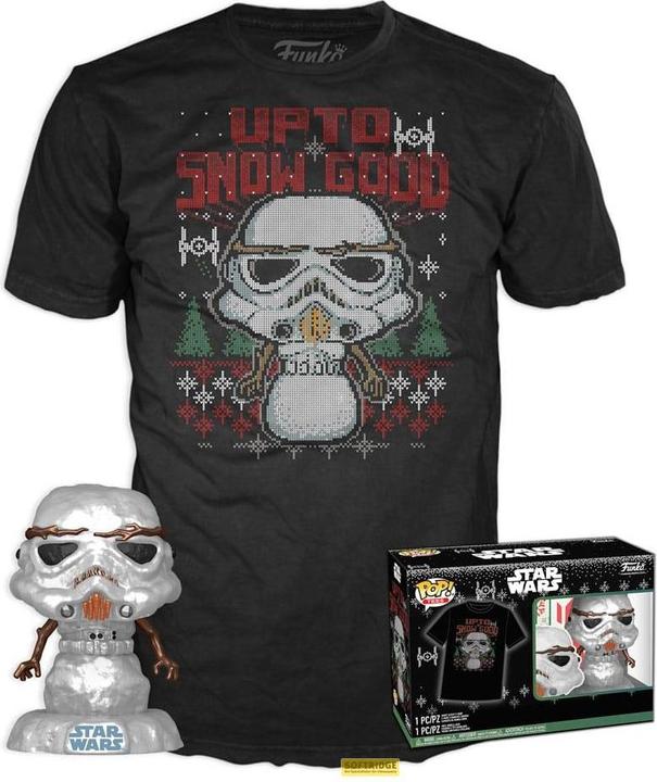 Produktbild Funko Star Wars The Mandalorian POP! & Tee Vinyl Figur & T-Shirt Set Holiday Stormtrooper(MT) Grösse XL