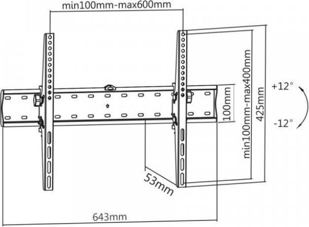 Immagine prodotto Maclean MC-668 - Supporto per monitor/TV VESA, 37-70", nero, 40 kg (Muro, 70", 40 kg)