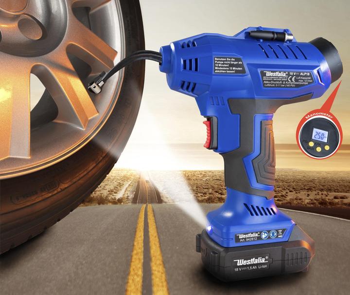 Produktbild Westfalia Akku-Druckluftpumpe 18 Volt, Starter-Set