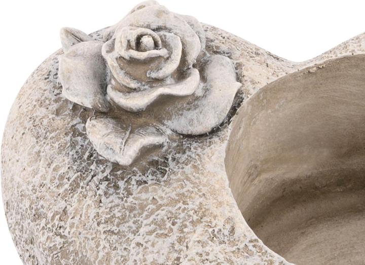 Image du produit Novaliv Décoration de tombe I Rose des coeurs I Gris I Incl. LED Grave Light rouge I Bougie de cimetière