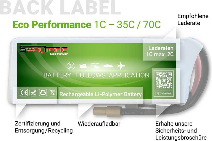 Actual product image Swaytronic SWAY-Platin Edition 4S 14.8V 3300mAh 35C/70C XT60 (14.80 V, 3300 mAh)