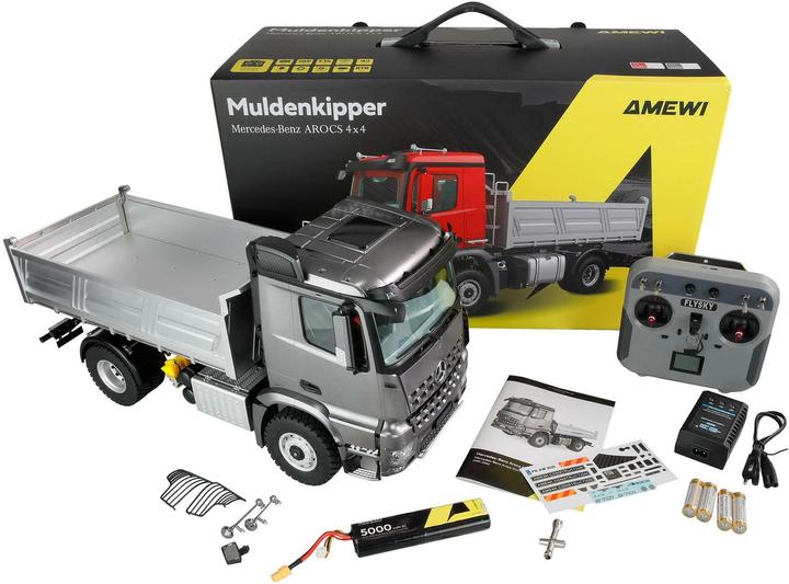 Produktbild Amewi Mercedes-Benz Arocs Muldenkipper 4x4 1:14 RTR anthrazi (RTR Ready-to-Run)