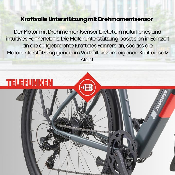 Produktbild Telefunken Urban E-Bike Herren UH210 28 Zoll Hinterradmotor 7-Gang Kettenschaltung (48 cm)