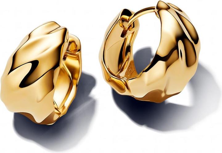 Image du produit Pandora Boucles d'oreilles créoles ondulées (Métal, Plaqué or)