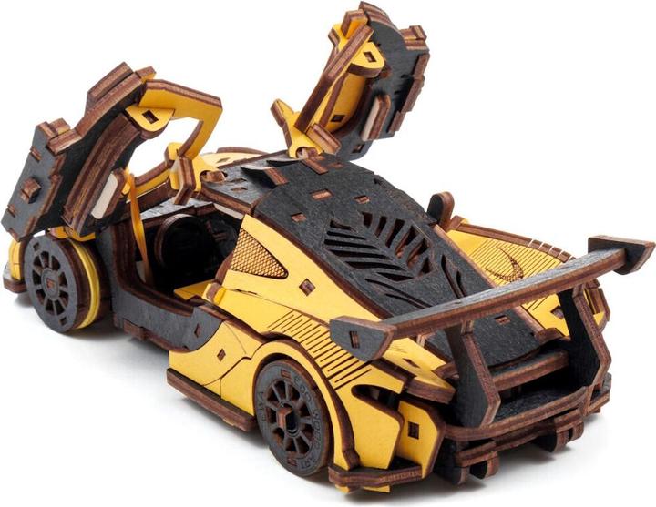 Produktbild Eco Wood Art 3D Holz Modellbausatz - Racing Car - Gelb (237 Teile)