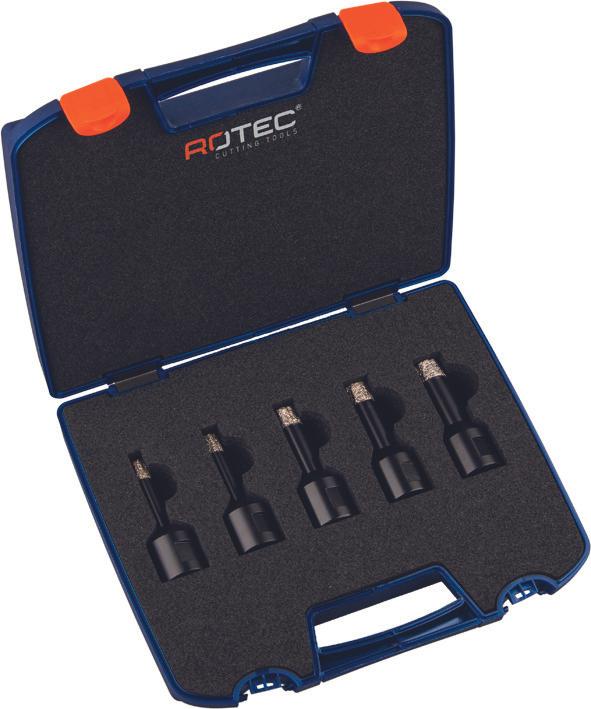 Image du produit Rotec Jeu de forets diamantés à sec 5 pièces (6, 8, 10, 12, 14 mm)