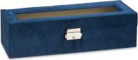 Actual product image Giftdecor watchmaker's box 6 holes with petroleum blue key