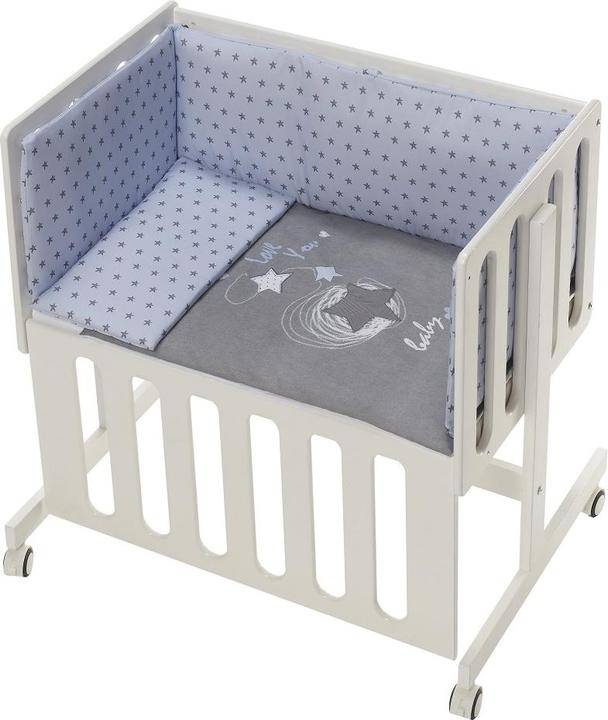 Immagine prodotto Don Algodon Culla Co-Sleeping Minana - Faggio Bianco + Lenzuola+Biancheria+Materassi - -Blu