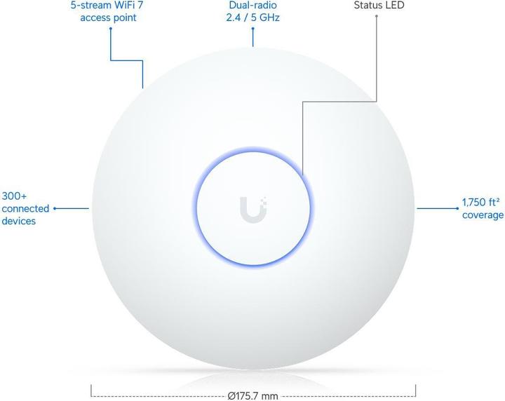 Actual product image Ubiquiti Compact, ceiling-mount WiFi 7 (4300 Mbit/s)