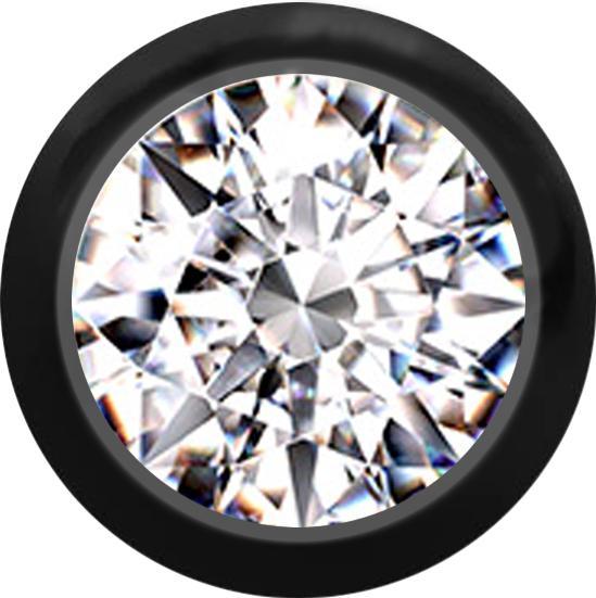 Immagine prodotto Star Piercing Micro sfera nera con cristallo argento (senza ottone, Titanio G23)