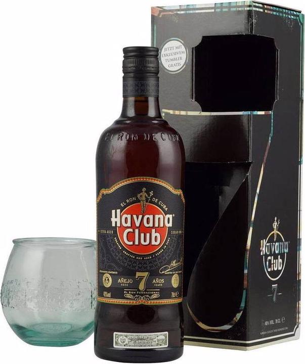 Produktbild Havana Club Añejo 7 Años Rum mit Etui und Glas (1 x 70 cl)