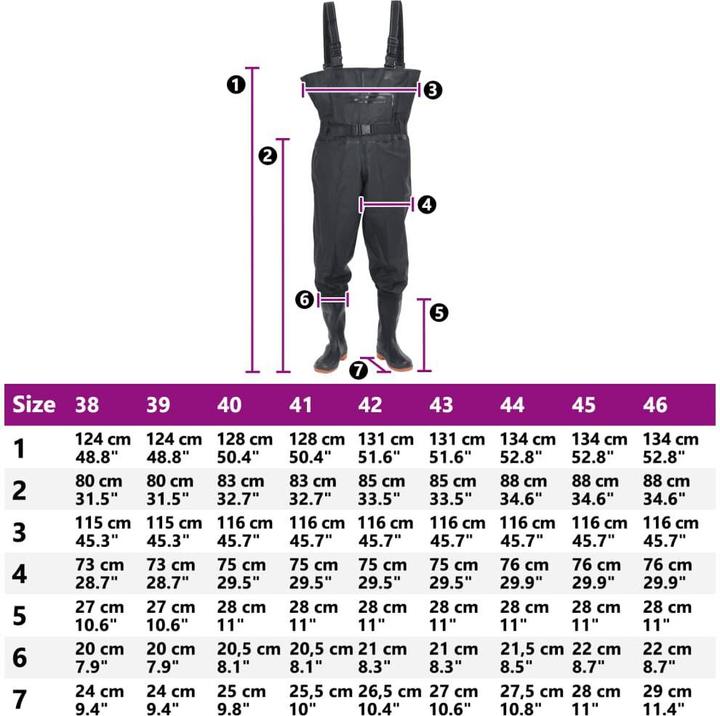 Immagine prodotto VidaXL Waders con stivali e cintura (46)