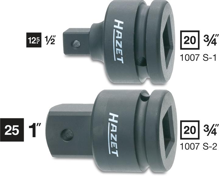 Actual product image HAZET Reducer 1007S-1 ∙ Square, hollow 20 mm (3/4 inch) ∙ Square, solid 12.5 mm (1/2 inch)