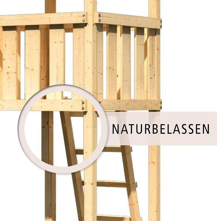 Produktbild Akubi Karibu Kinderspielturm Lott Fichte inkl. Kletterwand