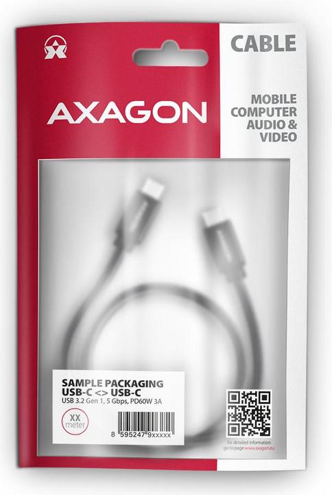 Actual product image Axagon USB C – USB C (3 m, USB 3.2 Gen 1)