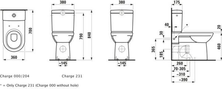 Produktbild Laufen Stand-WC-Kombination PRO Tiefspüler, 6 l pergamon