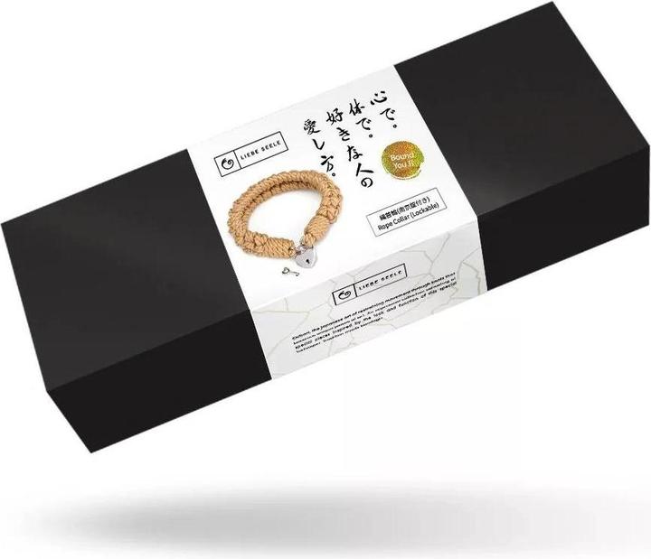 Actual product image Liebe Seele Bound You II Shibari Bondage Rope Neck Cuff with Heart Shape Lock