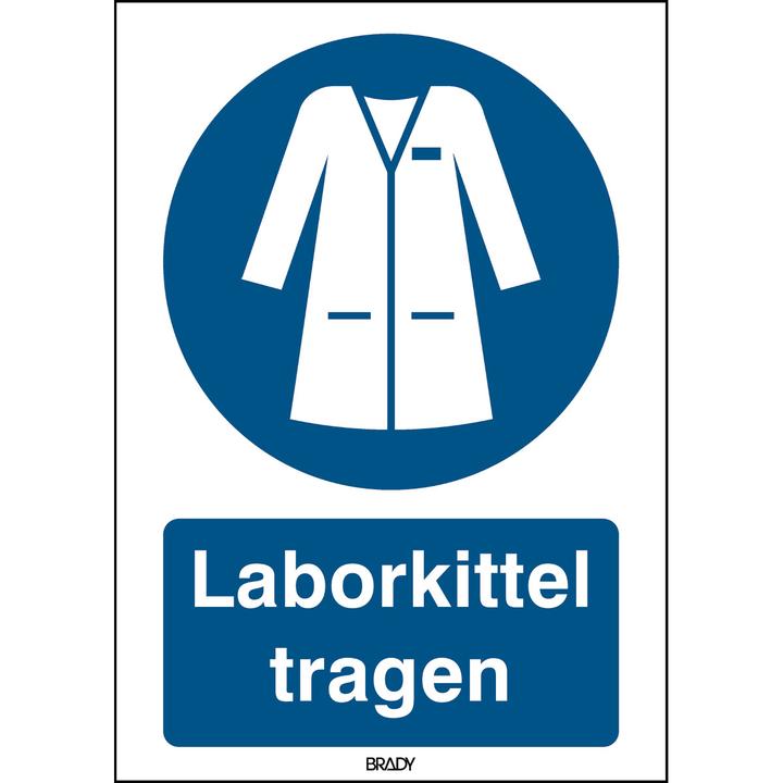 Image du produit Brady Étiquette de sécurité ISO - Porter une blouse de laboratoire