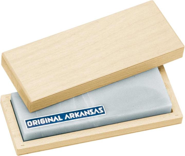 Actual product image Herbertz Genuine Arkansas stone, 12.5 x 5 cm, in wooden box