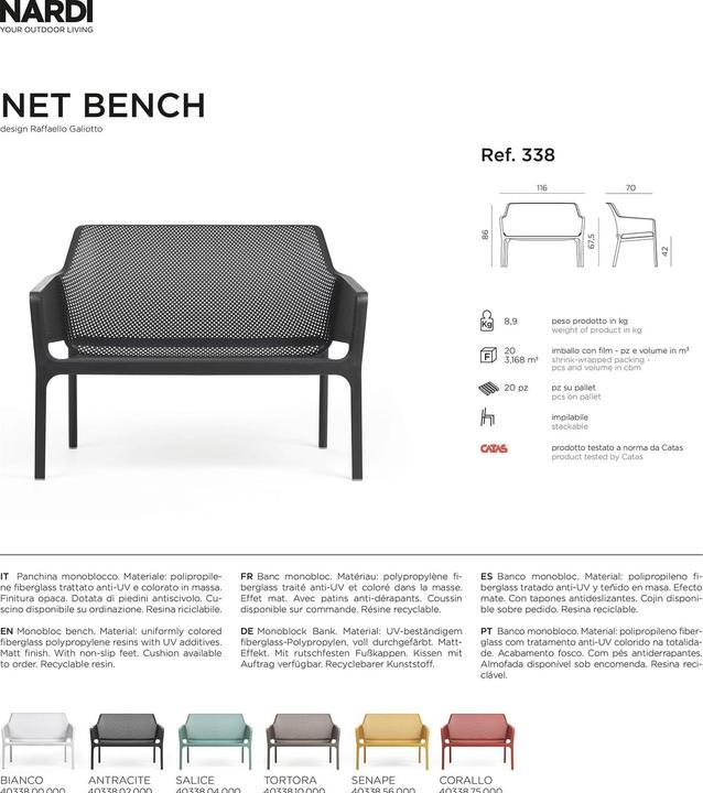 Actual product image Nardi Net Bench