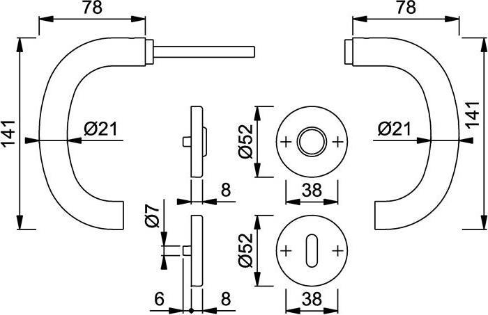 Image du produit Hoppe Rosace de béquille E42KV (Rosace de porte)