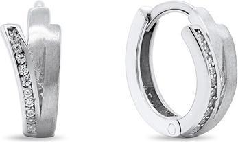 Brilio Silver - Stylish silver earrings with zircons EA210W