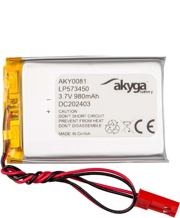 Akyga LP573450 Akkupack x Spezial-Akku LiPo 3.7 V 980 mAh (3.70 V, 980 mAh)