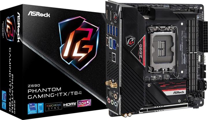 Produktbild AsRock Z690 Phantom Gaming-ITX/TB4 (LGA 1700, Intel Z690 (DDR5), Mini-ITX)
