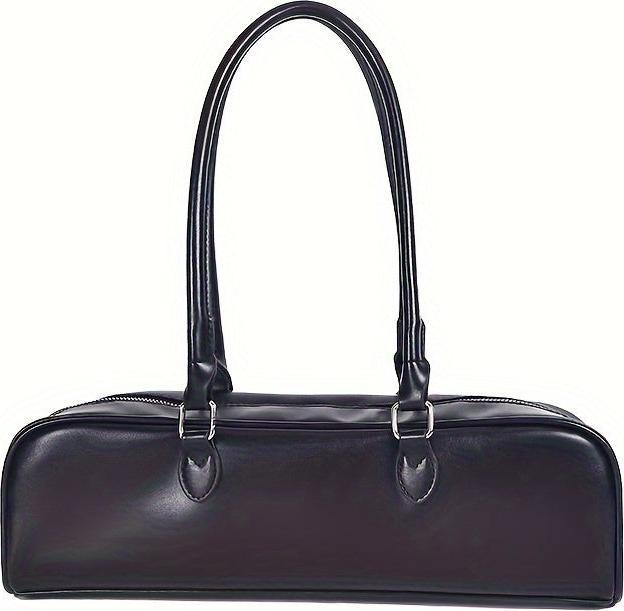 Produktbild Only-Bags.Store Klassische Retro-Baguette-Tasche, PU-Leder lange Handtasche mit Reissverschluss, modische Geldbörse