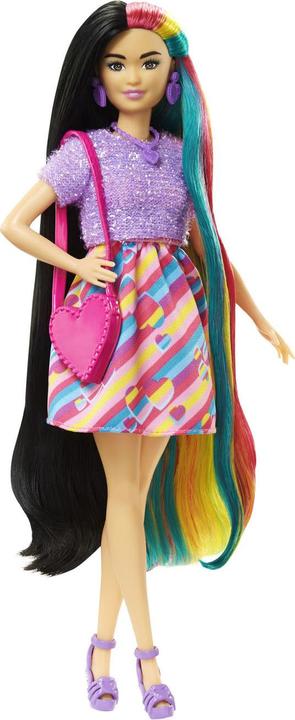 Image du produit Barbie Totally Hair Poupée au look coeur, Petite, cheveux longs de 21,6 cm, 15 accessoires, dès 3 ans