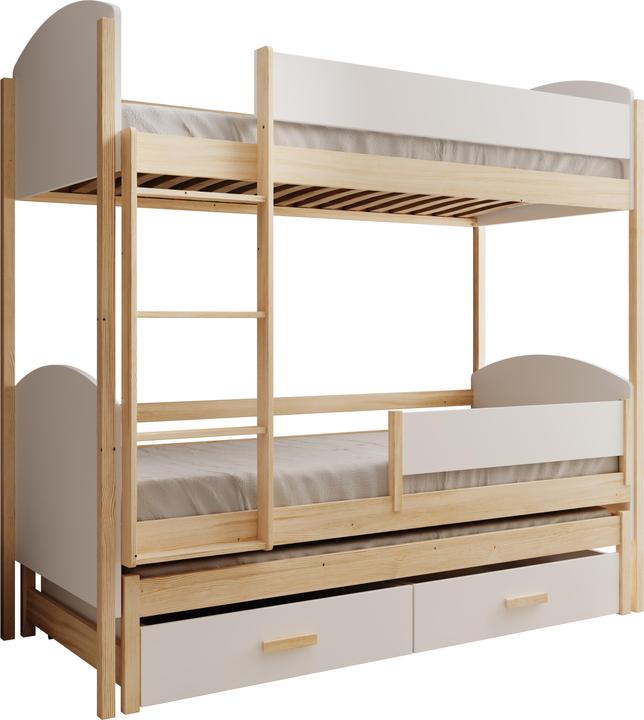 Image du produit ADRK Furniture Dreipersonen-Kinderbett Leia 200x90 mit Matratze (200cm x 90cm)