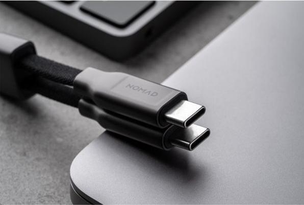 Actual product image Nomad ChargeKey USB-C to USB-C 240W Charging Cable 12cm (0.12 m, USB 3.1, 240 W)