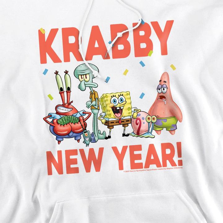 Immagine prodotto Spongebob Squarepants Krabby New Year Felpa con Cappuccio Uomo (L)