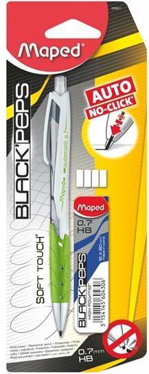 Actual product image Maped Mechanical pencil 0,7mm 4wheel +12 leads,Black Peps (0.70 mm, HB, 1 x)