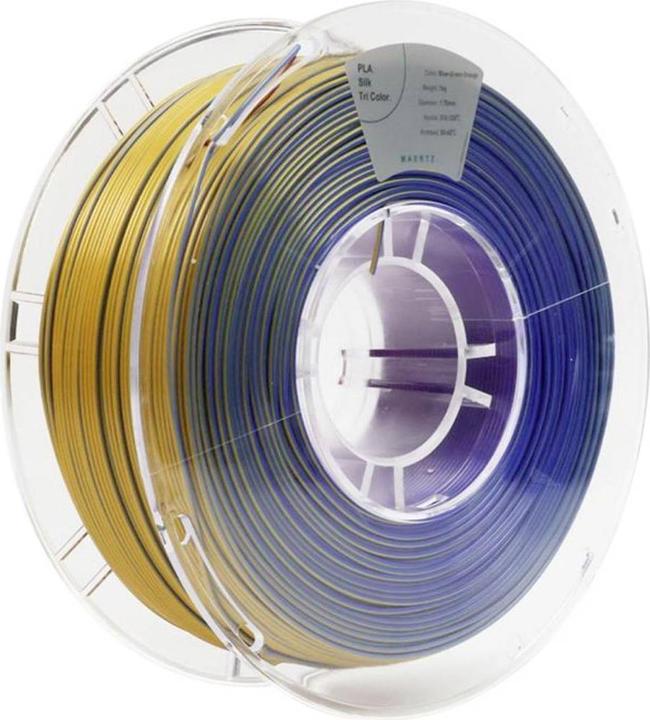 Actual product image Maertz PLA Silk Tri Color Blue-Yellow-Pink 1.75 mm 1.000 g (PLA, 1.75 mm, 1000 g, Multicoloured)