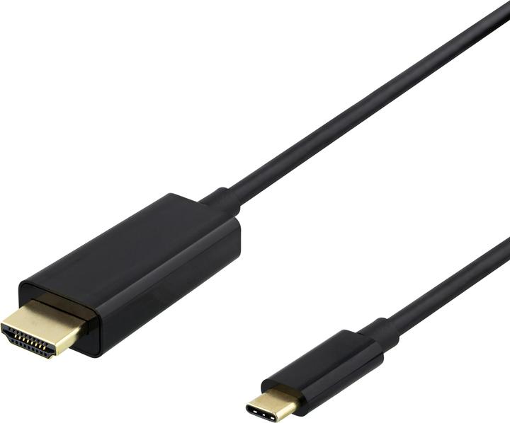 Deltaco USB-C to HDMI cable, 2m, 4K@60Hz, black (2 m, USB)