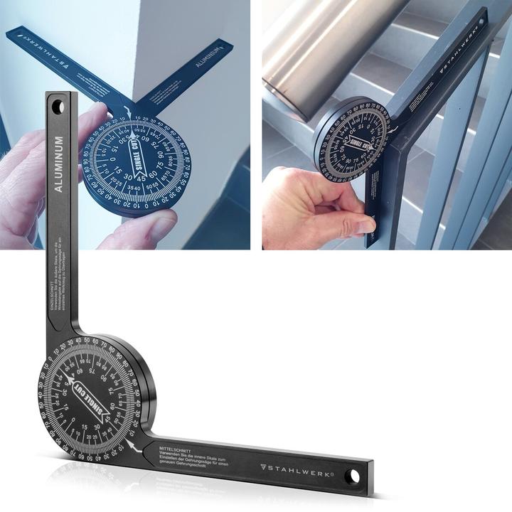 Produktbild Stahlwerk Winkelmesser 360° Grad Aluminium Gehrungswinkelmesser
