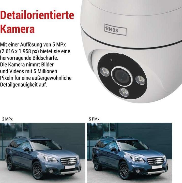 Actual product image Emos GoSmart Rotating Outdoor IP Camera with WiFi IP-800 WASP, white