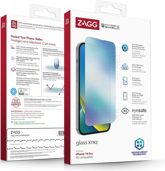 Produktbild Zagg Glass XTR2 (1 Stück, Apple iPhone 14 Pro)